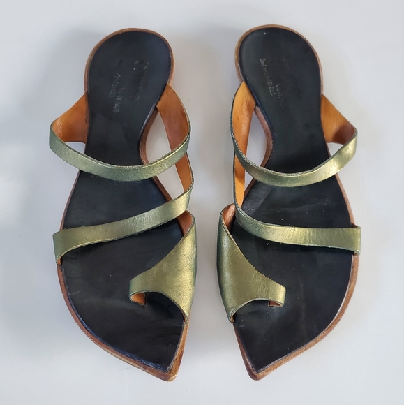 Cydwoq BAZAAR Handmade Leather Slide Toe Loop Sandals Size 41 US 10 - Picture 6 of 15